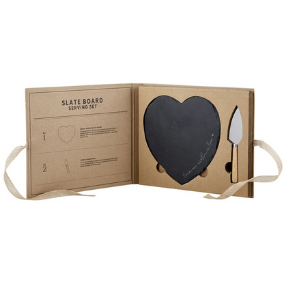 Slate Board Serving Set - Heart (G2042)