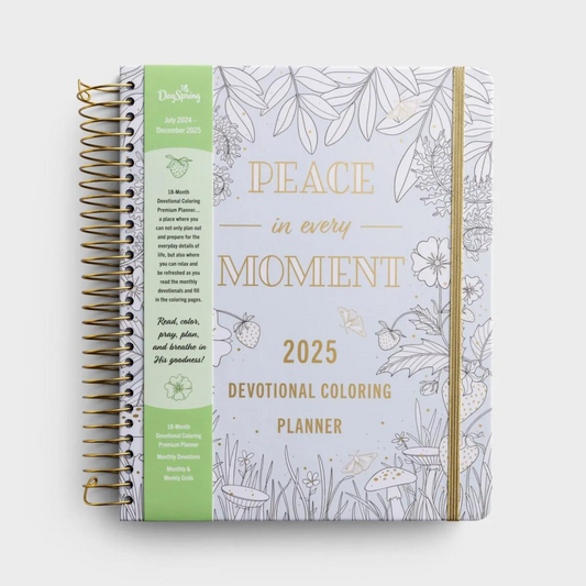 2024-2025: 18-Mth Premium Devotional Coloring Planner - Peace in Every Moment (U1747)