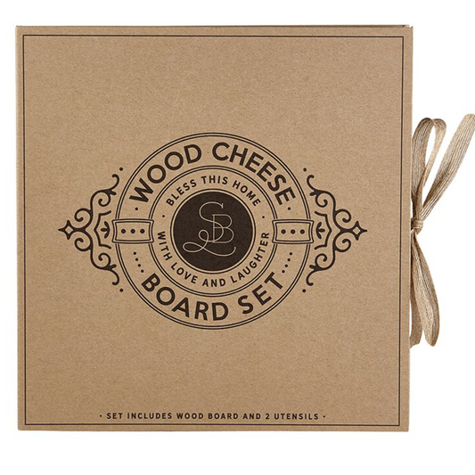 Wood Cheese Board Set - Bless this Home (G2041)