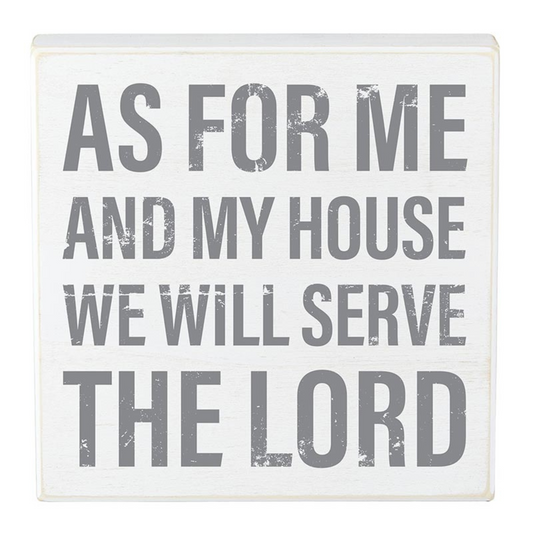 Wood Box Sign - As for Me and My House (N7555)