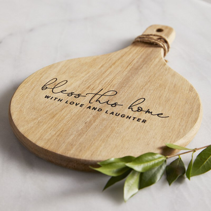 Wood Cheese Board Set - Bless this Home (G2041)