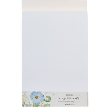 Floral Notepad - My Strength and My Song, Psalm 118:14 (NP075)