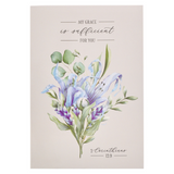 Floral Notepad - My Grace is Sufficient, 2 Corinthians 12:9 (NP073)