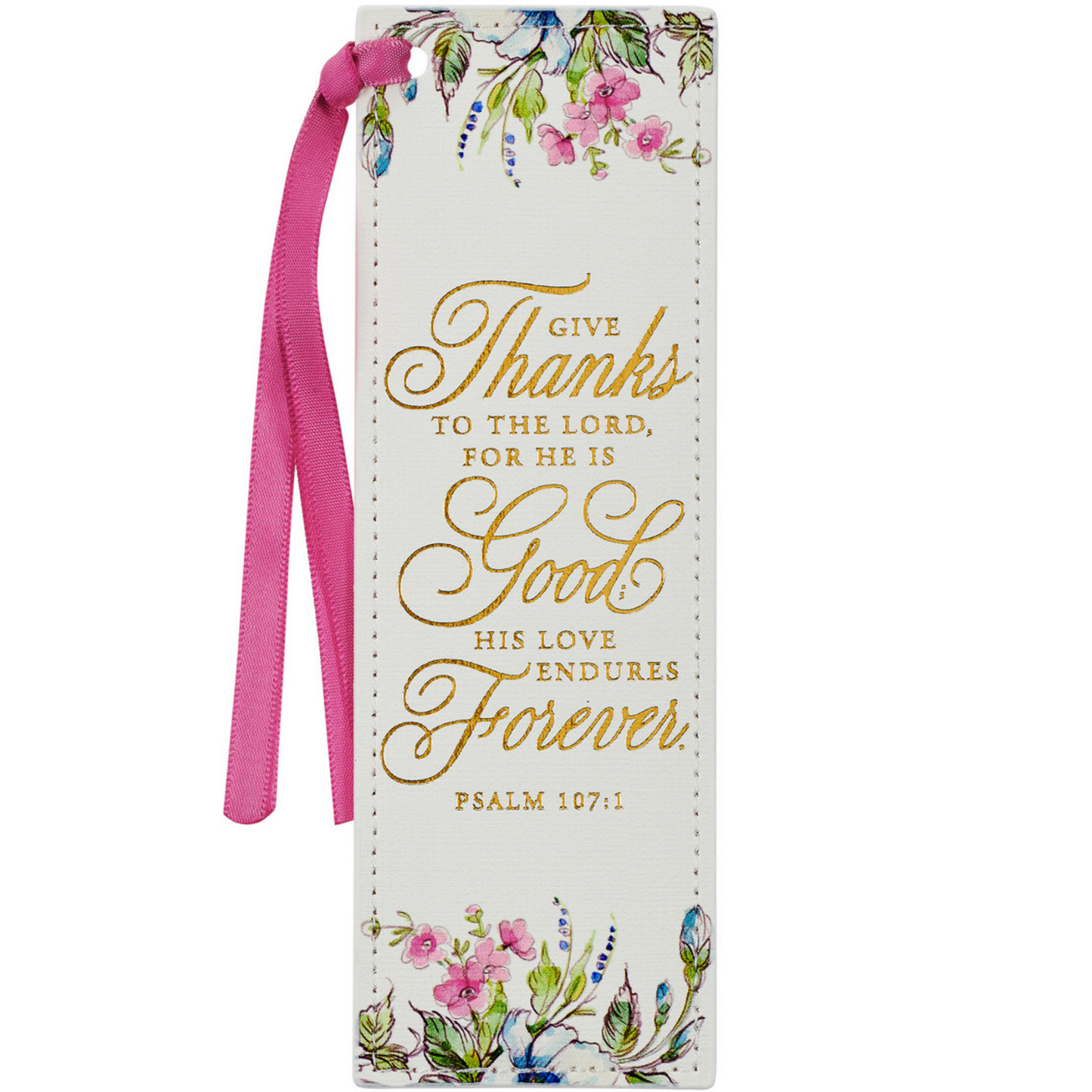 Leather Bookmark - Give Thanks (BMF096)