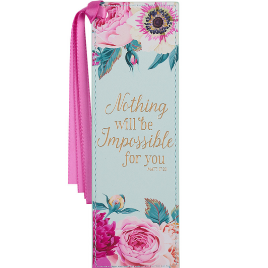 Leather Bookmark - Nothing Will Be Impossible (BMF138)