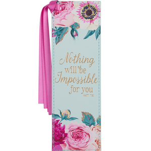 Leather Bookmark  - Nothing Will Be Impossible (BMF138)