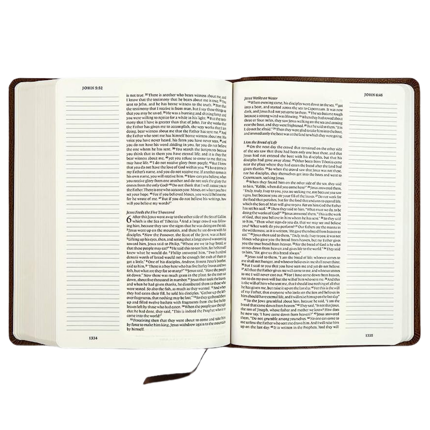 ESV - Large Print, Single Column Journaling Bible, Bonded Leather, Mocha