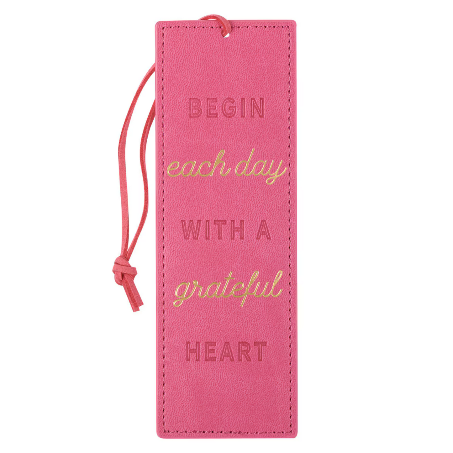 Leather Bookmark - Begin Each Day with a Grateful Hear (BMF128)