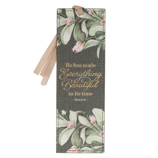 Leather Bookmark - Everything Beautiful (BMF177)