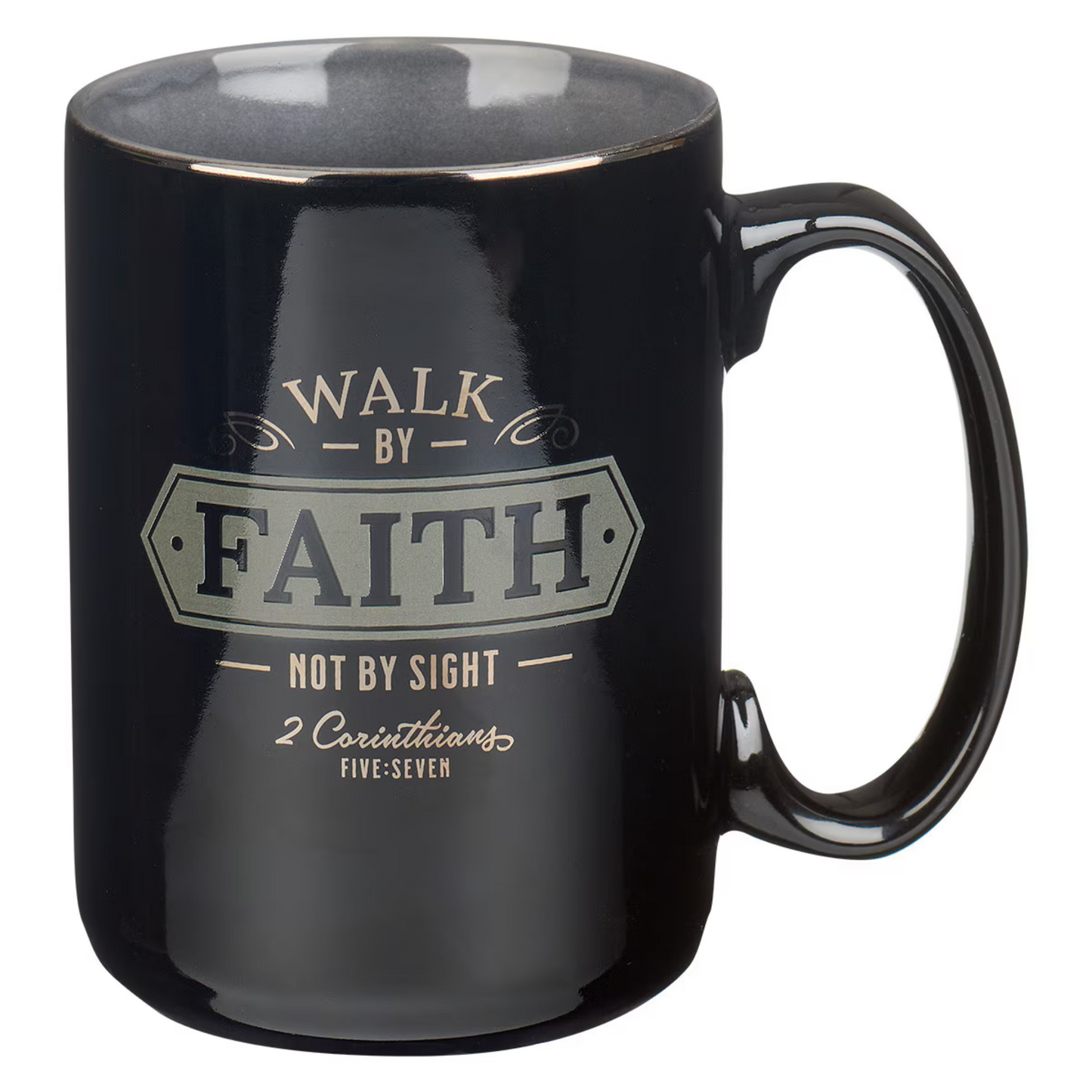 Ceramic Mug - Walk By Faith Black (MUG939)