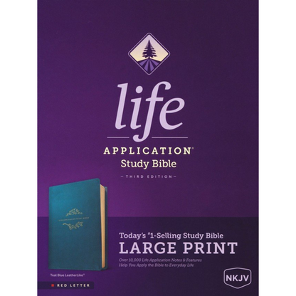 NKJV Life Application Study Bible (Third Ed) Large Print, LeatherLike, Teal