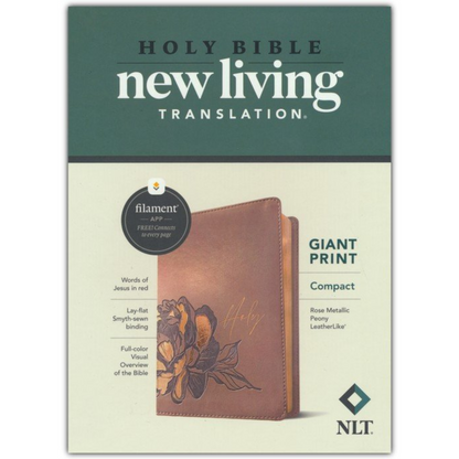 NLT Compact Giant Print Bible, Filament Enabled Edition, LeatherLike