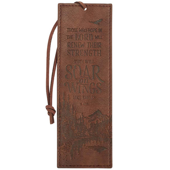 Soar On Wings - Leather Bookmark (BMF119)