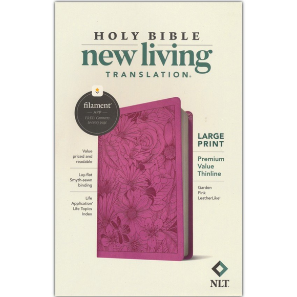 NLT Large Print Premium Value Thinline Bible, Filament Enabled Edition, LeatherLike