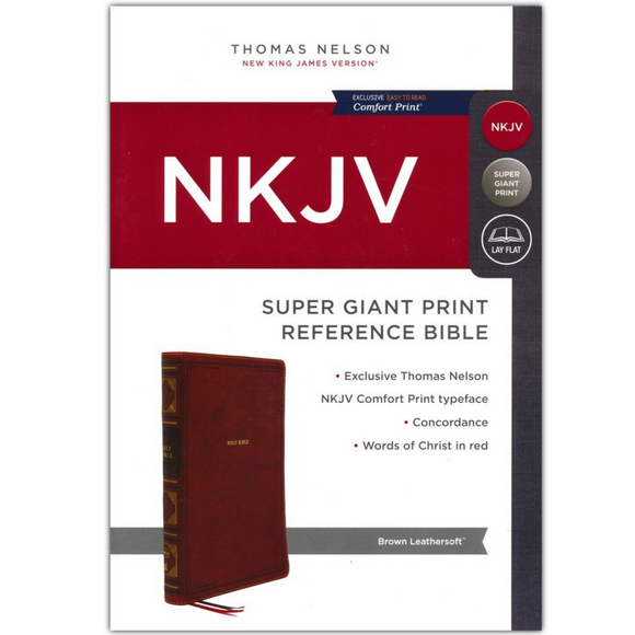 NKJV Super Giant Print Reference, Leathersoft - Brown