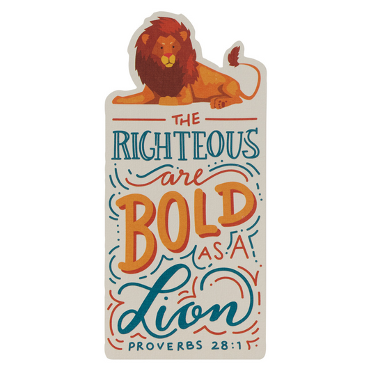 Premium Cardstock Bookmark - The Righteous Are Bold (Lion, FBM021)