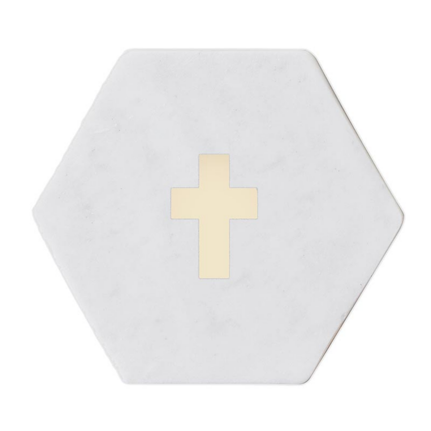 White Marble Coasters - Cross (Set of 4 #J1855)